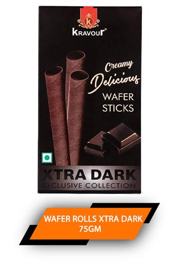 Kravour Wafer Rolls Xtra Dark 75gm
